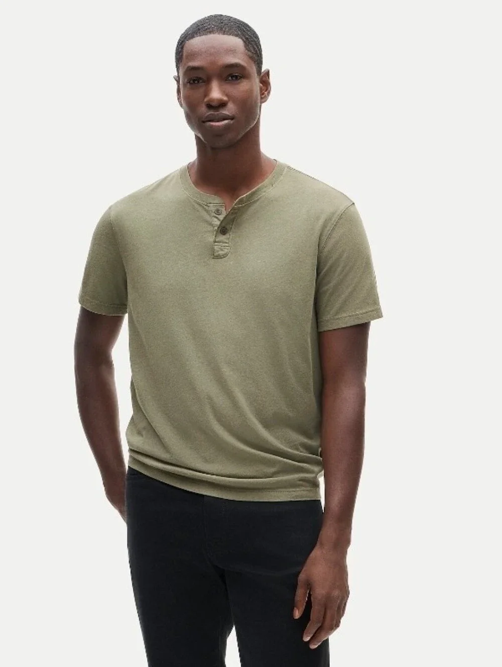 J. Crew Classic Short Sleeve  Vintage Wash Cotton Henley size Large Nwot